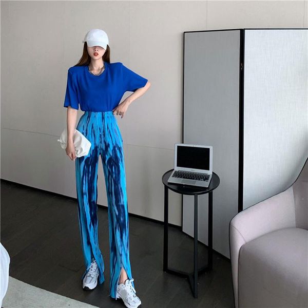 women's pants & capris chic blue women long wide leg straight fashion tie-dye high waist 2021 summer split ladies, Black;white
women's pants & capris chic blue women long wide leg straight fashion tie-dye high waist 2021 summer split ladies, Black;white