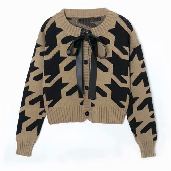 autumn winter women bow knitted cardigan sweaters printed single breasted warm long sleeve vintage lady 210422, White;black
autumn winter women bow knitted cardigan sweaters printed single breasted warm long sleeve vintage lady 210422, White;black