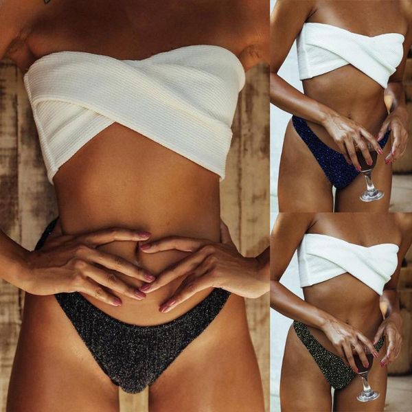 women's swimwear flash of light irregularity bikini women split body swimsuit summer low waist 2021 stroje k pielowe damskie, White;black
women's swimwear flash of light irregularity bikini women split body swimsuit summer low waist 2021 stroje k pielowe damskie, White;black