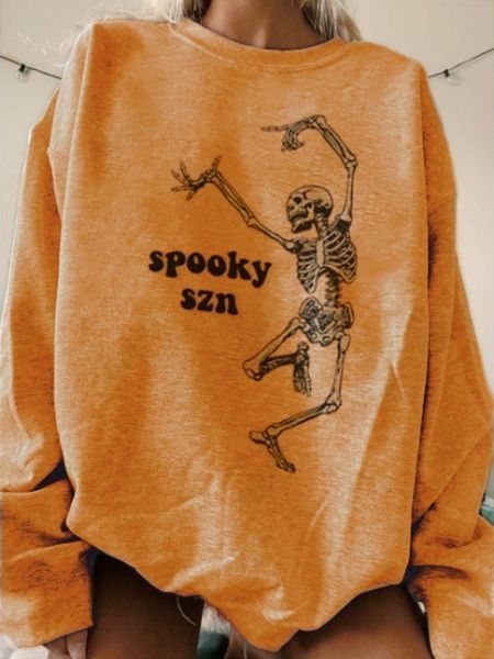 women's hoodies & sweatshirts halloween dances skull dance letter impression oversized woman's sweatshirt crewneck pullovers sleev, Black
women's hoodies & sweatshirts halloween dances skull dance letter impression oversized woman's sweatshirt crewneck pullovers sleev, Black