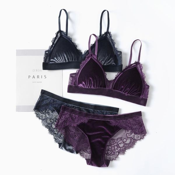 bras sets 2021 5 colors velvet thin bra with pad and transparent panties adjustable bralette underwear women sleepwear, Red;black
bras sets 2021 5 colors velvet thin bra with pad and transparent panties adjustable bralette underwear women sleepwear, Red;black