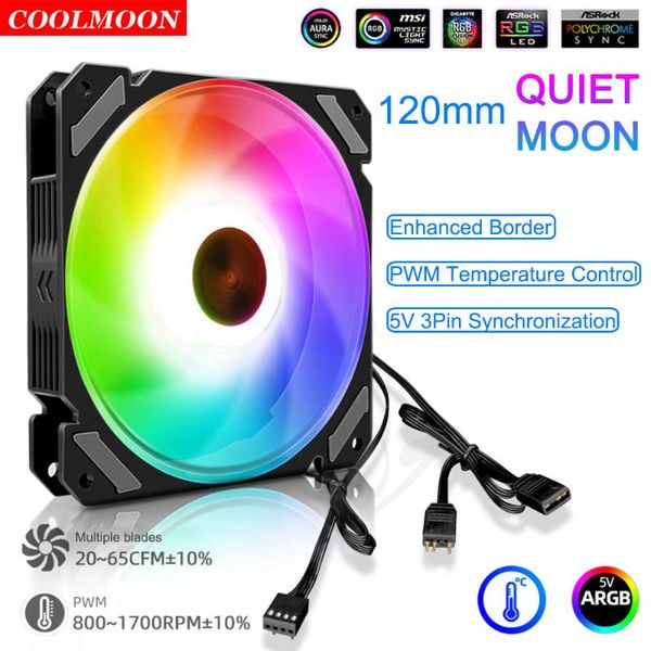 coolmoon 12v 4pin pwm cooling radiator quiet moon 120mm 5v 3pin argb pc case fan for cpu 120/240/360 water cooler replacement fans & cooling
coolmoon 12v 4pin pwm cooling radiator quiet moon 120mm 5v 3pin argb pc case fan for cpu 120/240/360 water cooler replacement fans & cooling