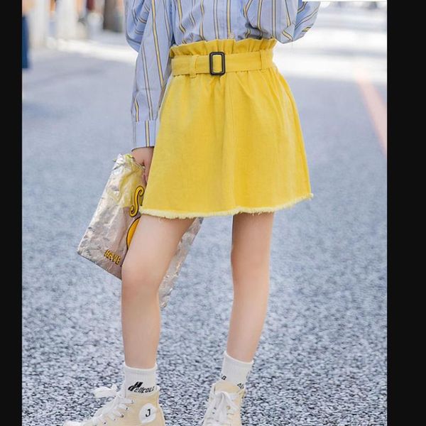 summer yellow skirts children high waist denim teenage belt clothes kids fashion 4-14y ws1488
summer yellow skirts children high waist denim teenage belt clothes kids fashion 4-14y ws1488