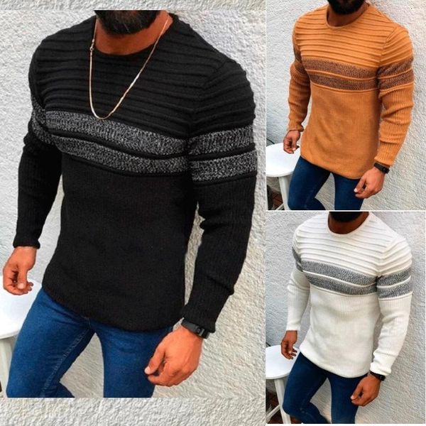 men's sweaters autumn and winter 2021 arrivals black sweater color matching stripe casual round neck pullover knitted men clothing, White;black
men's sweaters autumn and winter 2021 arrivals black sweater color matching stripe casual round neck pullover knitted men clothing, White;black