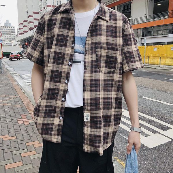 summer plaid shirt men fashion retro casual man streetwear trend wild hip hop loose short-sleeved male clothes men's shirts, White;black
summer plaid shirt men fashion retro casual man streetwear trend wild hip hop loose short-sleeved male clothes men's shirts, White;black