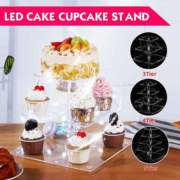 other bakeware 3/4/5-tiers thickened acrylic square cake cupcake display rack led lights stand for wedding party tableware festival decorati
other bakeware 3/4/5-tiers thickened acrylic square cake cupcake display rack led lights stand for wedding party tableware festival decorati