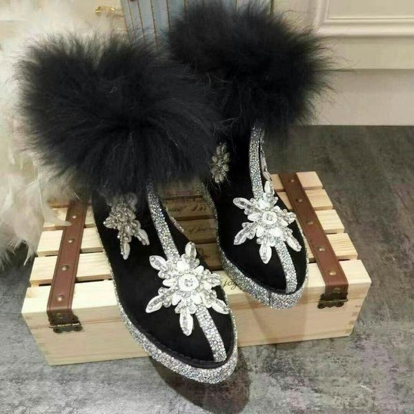 fur inner heightened pointed toe thick-soled snow boots snowflake hand-stitched gemstone trendy, Black
fur inner heightened pointed toe thick-soled snow boots snowflake hand-stitched gemstone trendy, Black