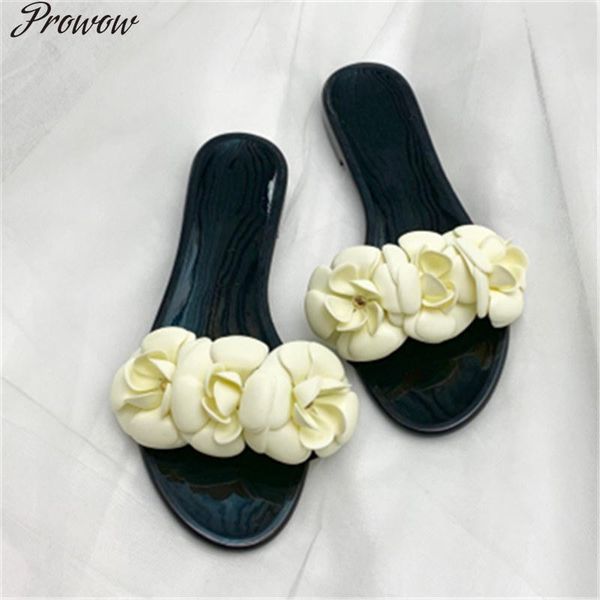 prowow beach slippers woman camellia jelly shoes sandals slip on flat women slides flower rubber, Black
prowow beach slippers woman camellia jelly shoes sandals slip on flat women slides flower rubber, Black