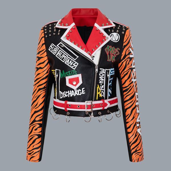 women's jackets pu leather coats women autumn winter 2021 fashion motorcycle punk rock letter striped streetwear causual outwear jacket, Black;brown
women's jackets pu leather coats women autumn winter 2021 fashion motorcycle punk rock letter striped streetwear causual outwear jacket, Black;brown