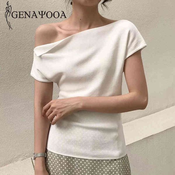 genayooa fashion women summer t shirts solid ice silk casual slim knitted tee shirt femme white one shoulder ladies 210417
genayooa fashion women summer t shirts solid ice silk casual slim knitted tee shirt femme white one shoulder ladies 210417