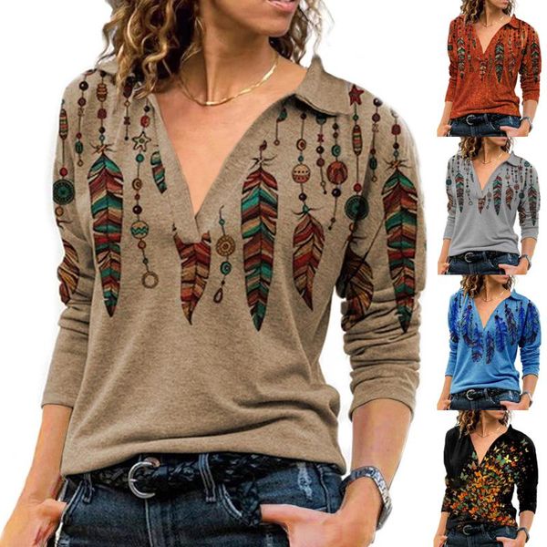 women's t-shirt autumn style women's v-neck lapel printing long-sleeved harajuku loose large size pullover, White
women's t-shirt autumn style women's v-neck lapel printing long-sleeved harajuku loose large size pullover, White
