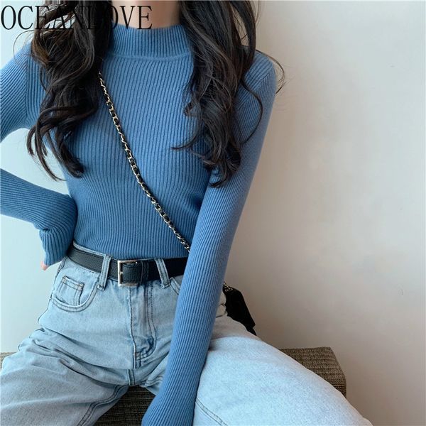 solid pullovers half turtleneck autumn winter women sweaters korean slim all match sueter mujer pull femme 17274 210415, White;black
solid pullovers half turtleneck autumn winter women sweaters korean slim all match sueter mujer pull femme 17274 210415, White;black