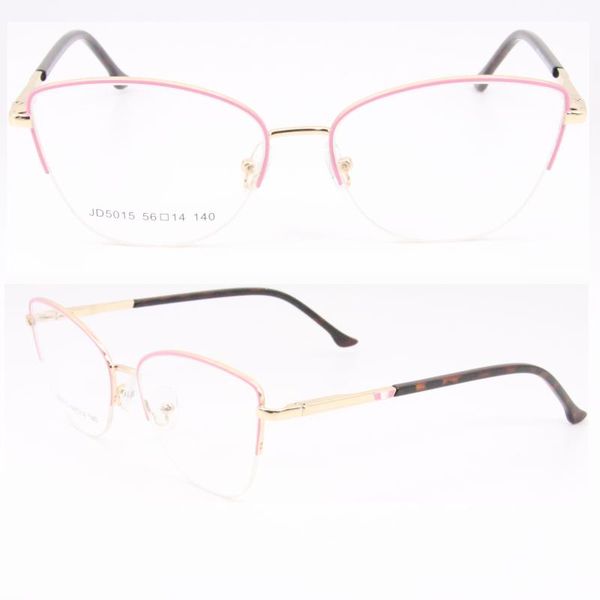 fashion sunglasses frames metal half-rimless glasses cat ear eyewear jd5015, Black 
fashion sunglasses frames metal half-rimless glasses cat ear eyewear jd5015, Black