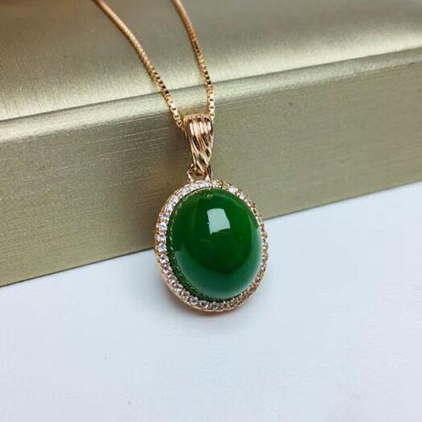 925 silver jasper green hetian jade inlay charm design lucky pendant + chain necklace fine jewelry, Black;brown
925 silver jasper green hetian jade inlay charm design lucky pendant + chain necklace fine jewelry, Black;brown