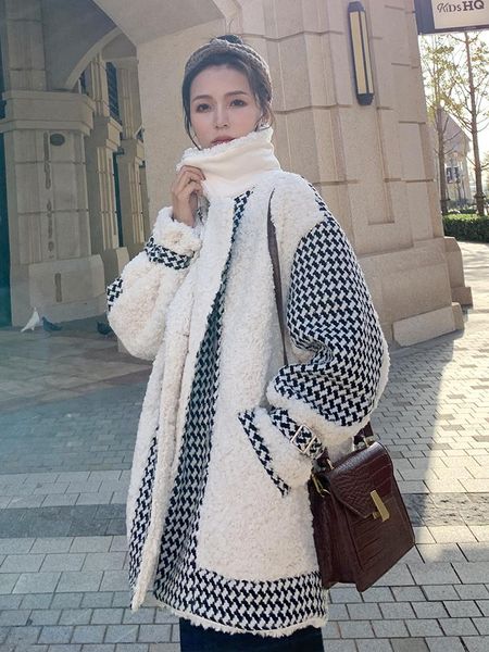 women's wool & blends plush thickened small fragrant lamb coat autumn and winter wild style fried street fleece woolen, Black
women's wool & blends plush thickened small fragrant lamb coat autumn and winter wild style fried street fleece woolen, Black
