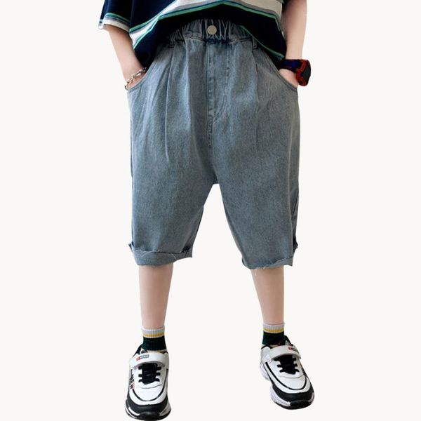 jeans summer for boy solid color kids boys cuffs kid's short casual style children's clothes, Blue
jeans summer for boy solid color kids boys cuffs kid's short casual style children's clothes, Blue