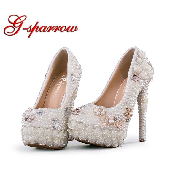 gorgeous design handmade white wedding shoes pearl with folwer platform bridal thin heel women party prom pumps dress, Black
gorgeous design handmade white wedding shoes pearl with folwer platform bridal thin heel women party prom pumps dress, Black