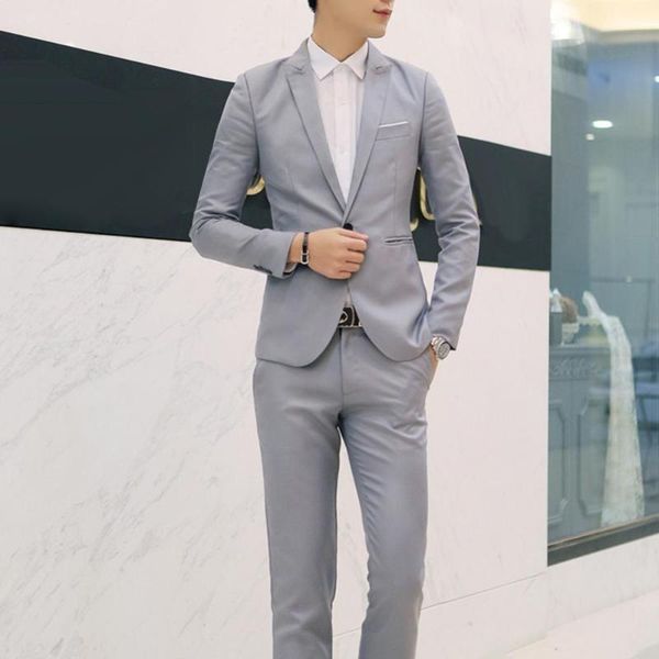 men's tracksuits 2pcs men two-piece solid color lapel blazer suit button long sleeve slim fits blazers suits pants for business, Gray
men's tracksuits 2pcs men two-piece solid color lapel blazer suit button long sleeve slim fits blazers suits pants for business, Gray