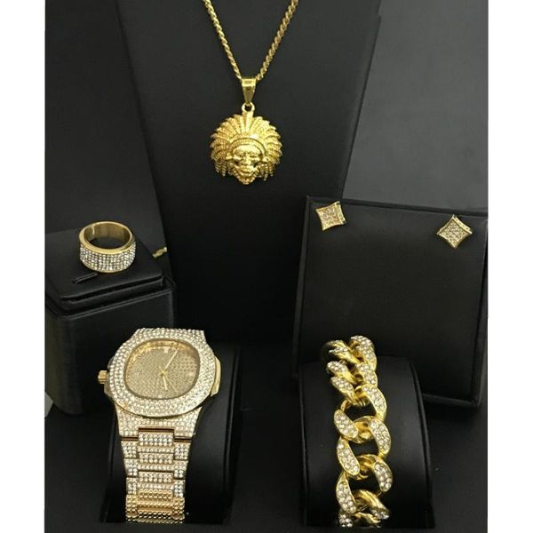 earrings & necklace luxury men watch hip hop necklace& bracelet earrings&ring combo set out cuban brand pendant, Silver
earrings & necklace luxury men watch hip hop necklace& bracelet earrings&ring combo set out cuban brand pendant, Silver