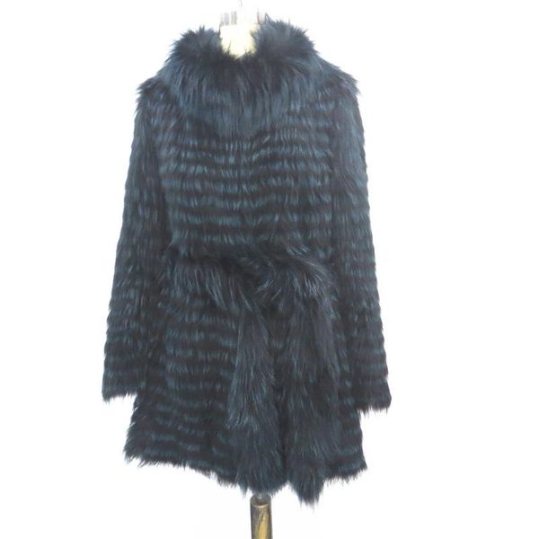 women's fur & faux cd1018ac d&h 2021 autumn winter striped mid-length coat collar belt genuine, Black
women's fur & faux cd1018ac d&h 2021 autumn winter striped mid-length coat collar belt genuine, Black
