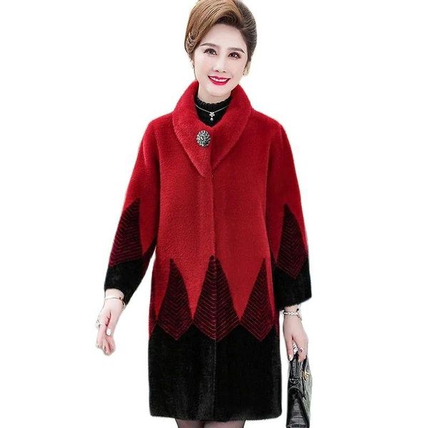 women's wool & blends 5xl mother wear autumn and winter gold mink velvet coat long middle-aged elderly women plus fat double-sided flee, Black
women's wool & blends 5xl mother wear autumn and winter gold mink velvet coat long middle-aged elderly women plus fat double-sided flee, Black