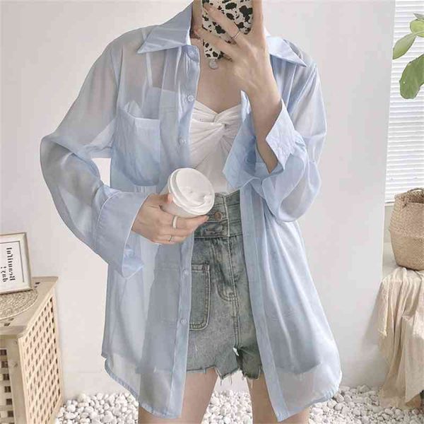 women's blouses & shirts loose-fitting sunscreen luster oversize all match solid full sleeves slim casual new femme summer chi, White
women's blouses & shirts loose-fitting sunscreen luster oversize all match solid full sleeves slim casual new femme summer chi, White