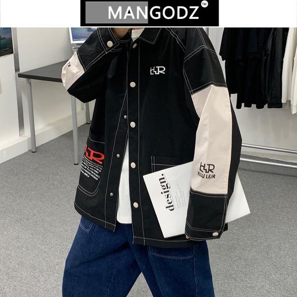 men's jackets 2021 spring men jacket letter print buttons for mens brand casual male clothing vintage loose oversize, Black;brown
men's jackets 2021 spring men jacket letter print buttons for mens brand casual male clothing vintage loose oversize, Black;brown