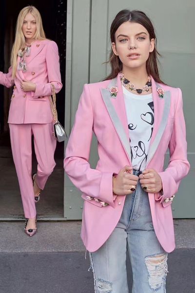 women's suits & blazers european style pink buttons jacket spring autumn fashionable jackets d039, White;black
women's suits & blazers european style pink buttons jacket spring autumn fashionable jackets d039, White;black