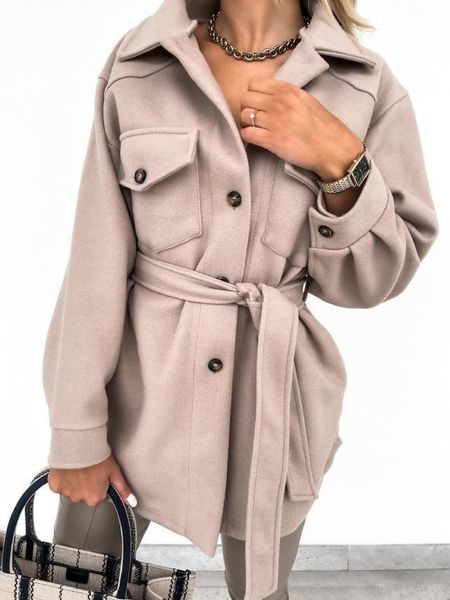 women's wool & blends 2021 autumn winter fashion bandage turn-down collar solid woolen coat women donsignet, Black
women's wool & blends 2021 autumn winter fashion bandage turn-down collar solid woolen coat women donsignet, Black