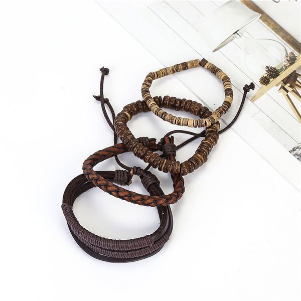 bracelet fashion simple woven leather men's and women's 4 sets of s, Golden;silver
bracelet fashion simple woven leather men's and women's 4 sets of s, Golden;silver