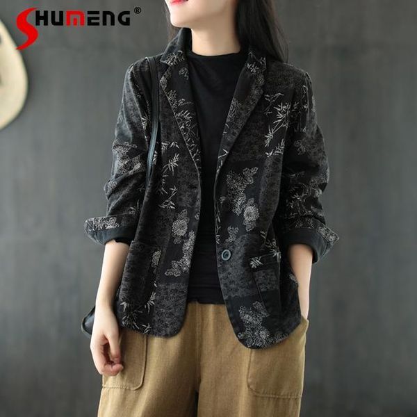 women's suits & blazers retro patterned denim bleizer de mujer jackets 2021 autumn oversized loose suit collar long sleeve women's, White;black
women's suits & blazers retro patterned denim bleizer de mujer jackets 2021 autumn oversized loose suit collar long sleeve women's, White;black