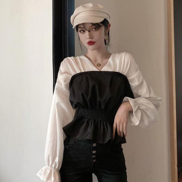 women's blouses & shirts hollow out women plus size long sleeve ruffles shirt elegant lace up tunic casual loose blusas, White
women's blouses & shirts hollow out women plus size long sleeve ruffles shirt elegant lace up tunic casual loose blusas, White