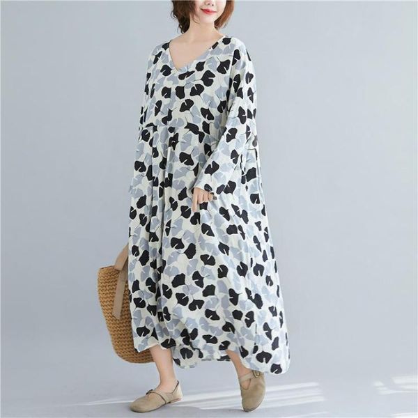 johnature leisure retro flower print v-neck fashion plus size dresses autumn korean loose comfortable women dress 210521, Black;gray
johnature leisure retro flower print v-neck fashion plus size dresses autumn korean loose comfortable women dress 210521, Black;gray