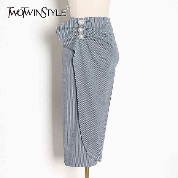 twotwinstyle striped patchwork pearl skirt for women high waist asymmetrical midi skirts female fashionable clothing summer 210517, Black
twotwinstyle striped patchwork pearl skirt for women high waist asymmetrical midi skirts female fashionable clothing summer 210517, Black