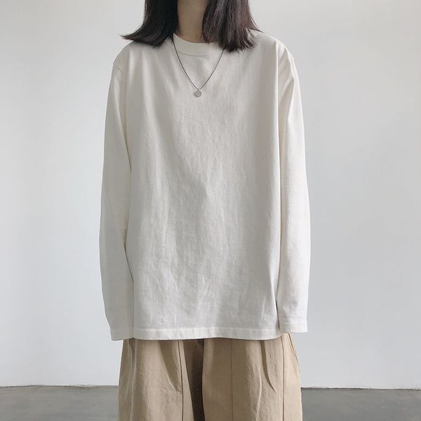 women spring long sleeve casual loose bf shirts korean o-neck streetwear white black oversize cotton blouse 210517
women spring long sleeve casual loose bf shirts korean o-neck streetwear white black oversize cotton blouse 210517