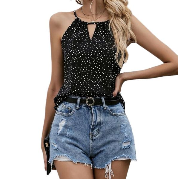 women's tanks & camis summer sleeveless vest polka dot tether hanging neck camisole suitable beach halter, White
women's tanks & camis summer sleeveless vest polka dot tether hanging neck camisole suitable beach halter, White