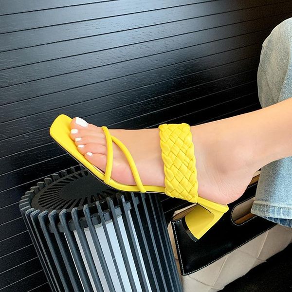 slippers women's summer wear fashion square head 2021 sandals clip toe thick heel high, Black
slippers women's summer wear fashion square head 2021 sandals clip toe thick heel high, Black
