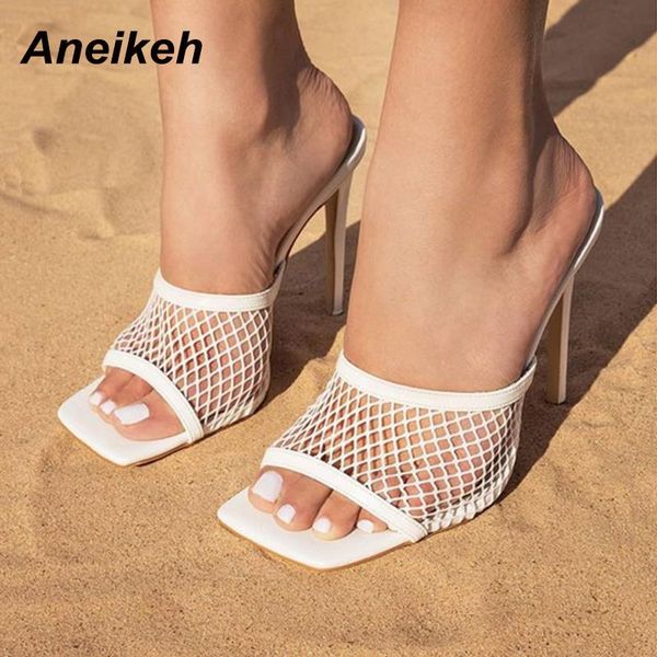 aneikeh mesh slippers women summer head peep toe high heel fashion slip on thin heels slides ladies party shoe, Black
aneikeh mesh slippers women summer head peep toe high heel fashion slip on thin heels slides ladies party shoe, Black