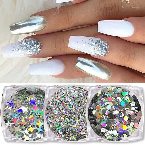 boxes/set silver nail flakes holographics polish glitters powder laser sparkly palliette art decorations1, Silver;gold
boxes/set silver nail flakes holographics polish glitters powder laser sparkly palliette art decorations1, Silver;gold