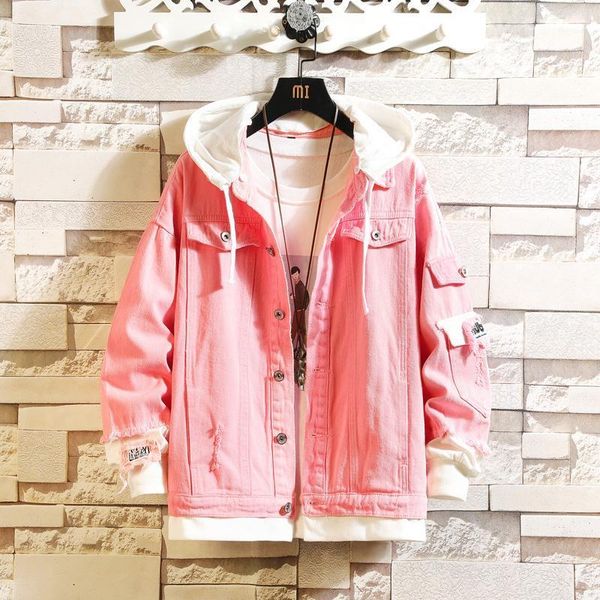 men's jackets 2021 pink black green jeans jacket men slim streetwear ripped denim hoodie hip hop bomber autumn, Black;brown
men's jackets 2021 pink black green jeans jacket men slim streetwear ripped denim hoodie hip hop bomber autumn, Black;brown