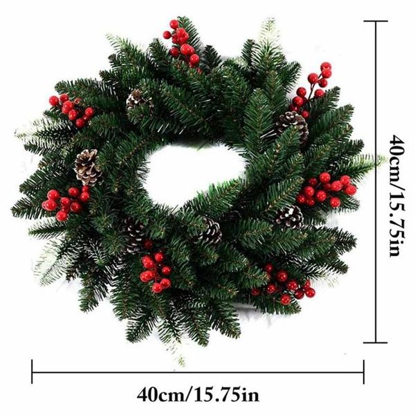 40cm christmas wreath door decoration artificial foam berry with natural pine cone pendant wall decor decorative flowers & wreaths
40cm christmas wreath door decoration artificial foam berry with natural pine cone pendant wall decor decorative flowers & wreaths