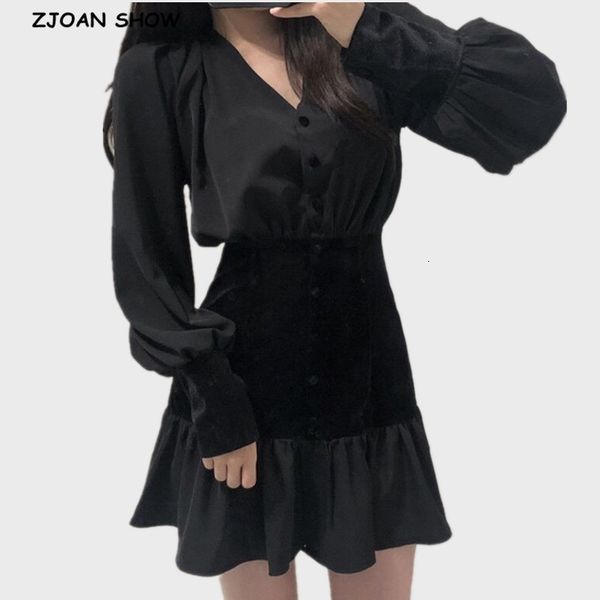 casual dresses v neck spliced velvet women mini dress ladies center buttons package hips hem patchwork ruffles party ekkh, Black;gray
casual dresses v neck spliced velvet women mini dress ladies center buttons package hips hem patchwork ruffles party ekkh, Black;gray