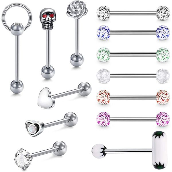 stainless steel 14g straight tongue barbell rings body piercing jewelry for men women, Silver
stainless steel 14g straight tongue barbell rings body piercing jewelry for men women, Silver
