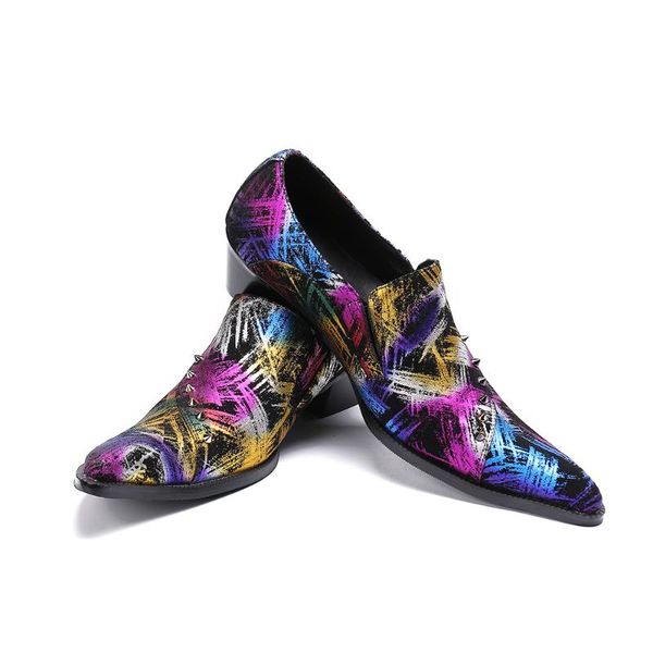 dress shoes fashion italian printing men genuine leather height increasing rivets party club night cat show oxfords, Black
dress shoes fashion italian printing men genuine leather height increasing rivets party club night cat show oxfords, Black
