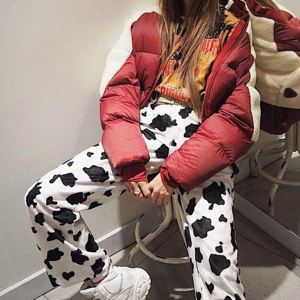 cow printed stylish loose straight trousers women high elastic waist sweatpants with pockets casual fashion streetwear pants women's &, Black;white
cow printed stylish loose straight trousers women high elastic waist sweatpants with pockets casual fashion streetwear pants women's &, Black;white