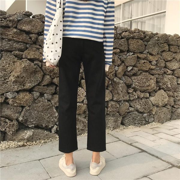 women's jeans arrival spring straight pants high waist harem loose casual black capris street style women, Blue
women's jeans arrival spring straight pants high waist harem loose casual black capris street style women, Blue