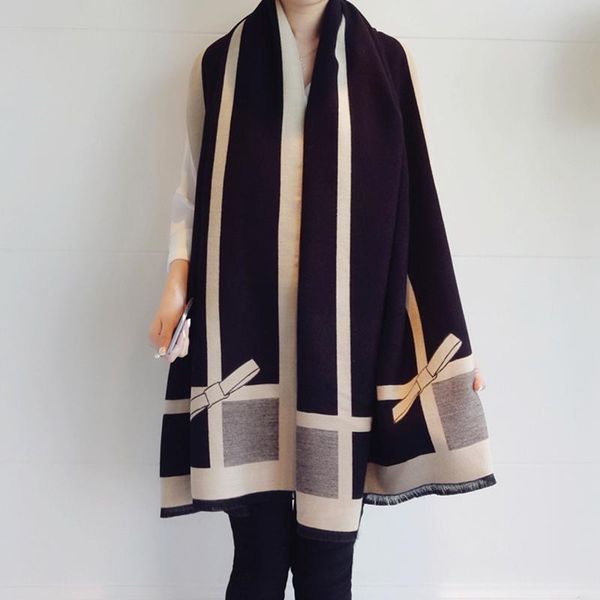 shawls high-quality women cashmere scarf ladies long bowknot thick warm pashmina brand designer shawl wraps, Blue;gray
shawls high-quality women cashmere scarf ladies long bowknot thick warm pashmina brand designer shawl wraps, Blue;gray