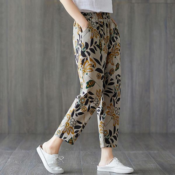 thin pocket loose elastic waist women pants floral print pants harem trousers printed slacks, Black;white
thin pocket loose elastic waist women pants floral print pants harem trousers printed slacks, Black;white