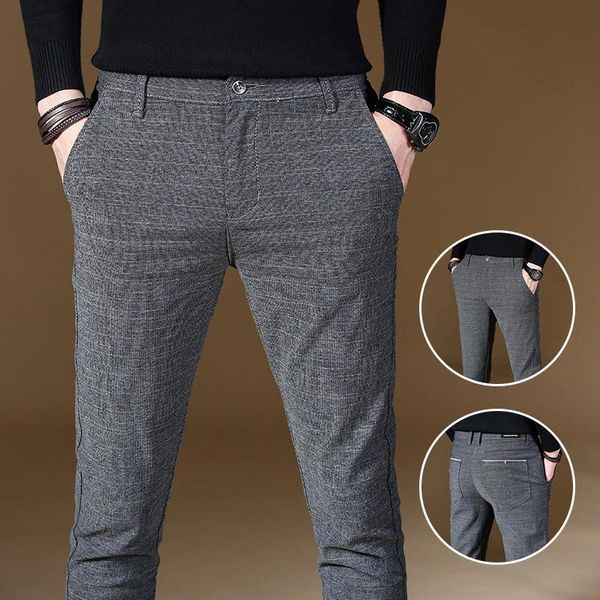 fashion men pants spring autumn trousers male classic business casual full length men's, Black
fashion men pants spring autumn trousers male classic business casual full length men's, Black