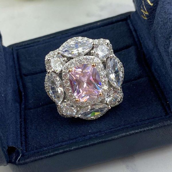 sier s925 sterling color treasure pink diamond ring female personality jewelry, Silver
sier s925 sterling color treasure pink diamond ring female personality jewelry, Silver